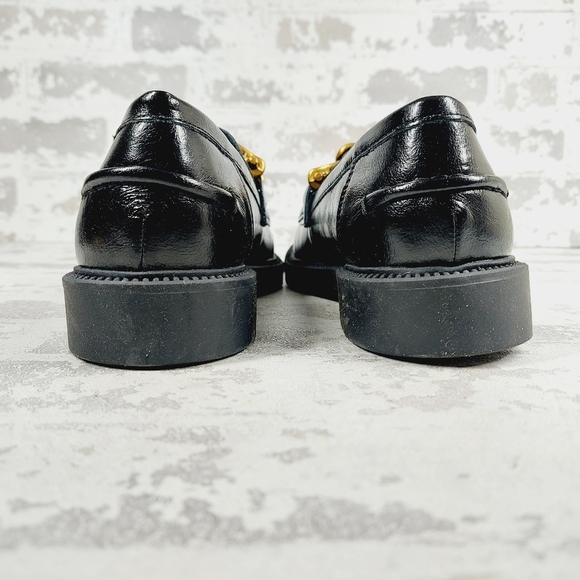 New Steve Madden Karmine Black Leather Slip On Loafers W634 - Picture 6 of 11